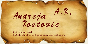 Andreja Kostović vizit kartica